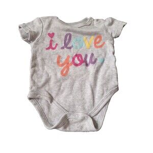 i love you body suit bon bebe grey size 0-3m